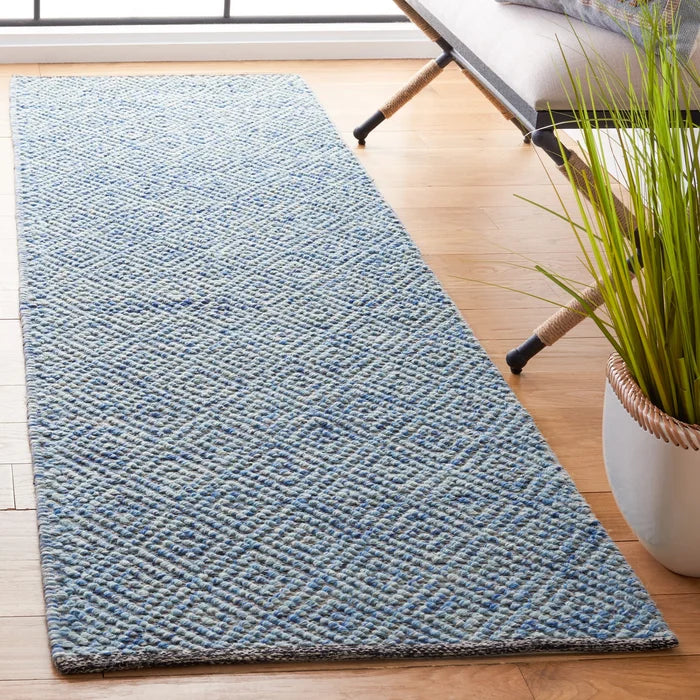 Tulane Handmade Flatweave Blue Wool Rug, Rectangle 2' x 3'
