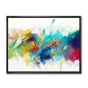 36" H x 46" W x 1.5" D Turquoise Story With Touches - Painting on Canvas