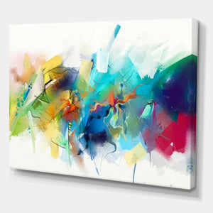 36" H x 46" W x 1.5" D Turquoise Story With Touches - Painting on Canvas