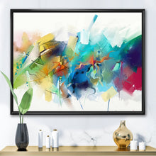 Load image into Gallery viewer, 36&quot; H x 46&quot; W x 1.5&quot; D Turquoise Story With Touches - Painting on Canvas
