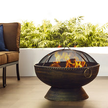 Load image into Gallery viewer, Black High-Temp Paint Tuscola Firebowl Steel Wood Burning Fire Pit 7008
