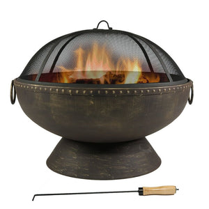 Black High-Temp Paint Tuscola Firebowl Steel Wood Burning Fire Pit 7008