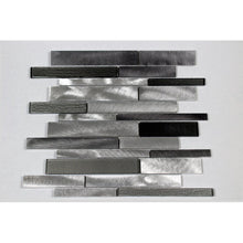 Load image into Gallery viewer, Gray Twilight Random Sized Linear Mosaic Tile (Set of 10) MRM/GL2614
