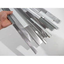 Load image into Gallery viewer, Gray/White Twilight Random Sized Straight Edge Metal and Glass Mosaic Tile
