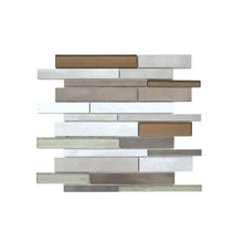 Load image into Gallery viewer, Twilight Random Sized Straight Edge Metal and Glass Mosaic Tile, (10 Pieces)
