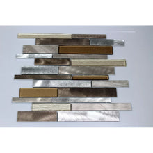Load image into Gallery viewer, Twilight Random Sized Straight Edge Metal and Glass Mosaic Tile, (10 Pieces)

