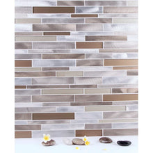 Load image into Gallery viewer, Twilight Random Sized Straight Edge Metal and Glass Mosaic Tile, (10 Pieces)
