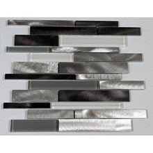 Load image into Gallery viewer, Twilight Random Sized Straight Edge Metal and Glass Mosaic Tile
