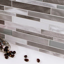 Load image into Gallery viewer, Twilight Random Sized Straight Edge Metal and Glass Mosaic Tile
