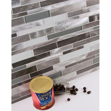 Load image into Gallery viewer, Twilight Random Sized Straight Edge Metal and Glass Mosaic Tile

