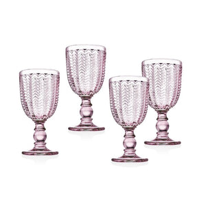 Pink Twill 6 oz. Crystal Goblet - Set of 4 (ND832)