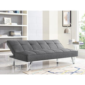 Twin 66.1" Tufted Back Convertible Sofa - Charcoal - 662CE