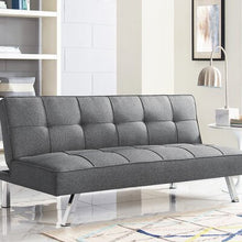 Load image into Gallery viewer, Twin 66.1&quot; Tufted Back Convertible Sofa - Charcoal - 662CE
