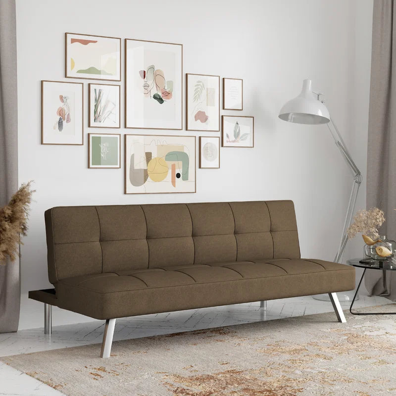 Twin 66.1'' Wide Tufted Back Convertible Sofa