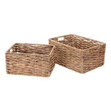 Load image into Gallery viewer, Twisted Rectangle 2 Piece Wicker Basket Set, set of 2
