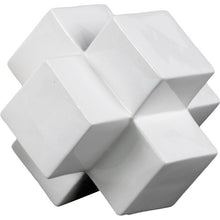 Load image into Gallery viewer, 4.5&quot; H x 4.5&quot; W x 4.5&quot; D White Tyntesfield Cross Cube Sculpture (SB453)
