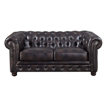 Load image into Gallery viewer, Fallon Loveseat - Dark Brown Faux Leather 907CDR
