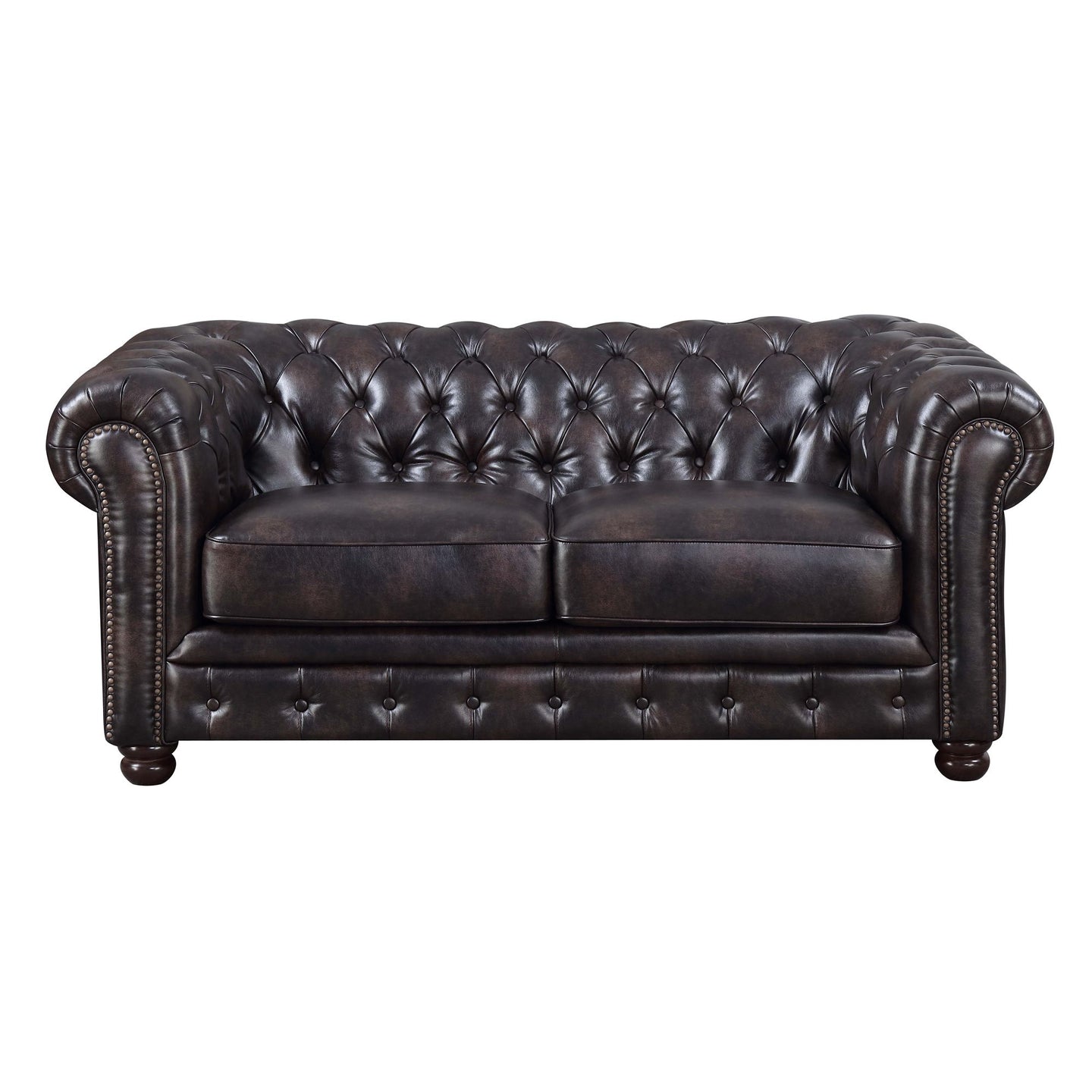 Fallon Loveseat - Dark Brown Faux Leather 907CDR