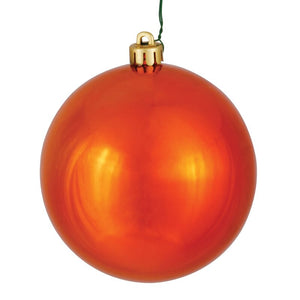 3" H x 3" W x 3" D Orange UV Drilled Shiny Ball Ornament (Set of 10)