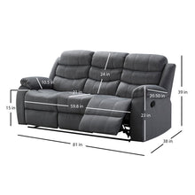 Load image into Gallery viewer, Udel 81&quot; Wide Pillow Top Arm Reclining Sofa 3707RR
