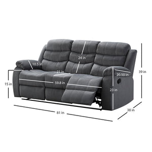 Udel 81" Wide Pillow Top Arm Reclining Sofa 3707RR