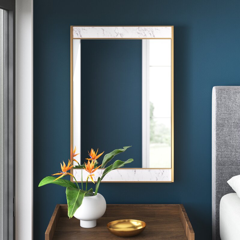 Wall Mirror Ugarte Modern and Contemporary Gold With Marble Mirror