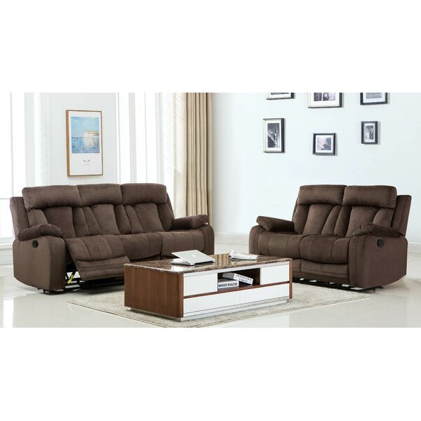 Ullery Reclining 2 Piece Living Room Set Brown