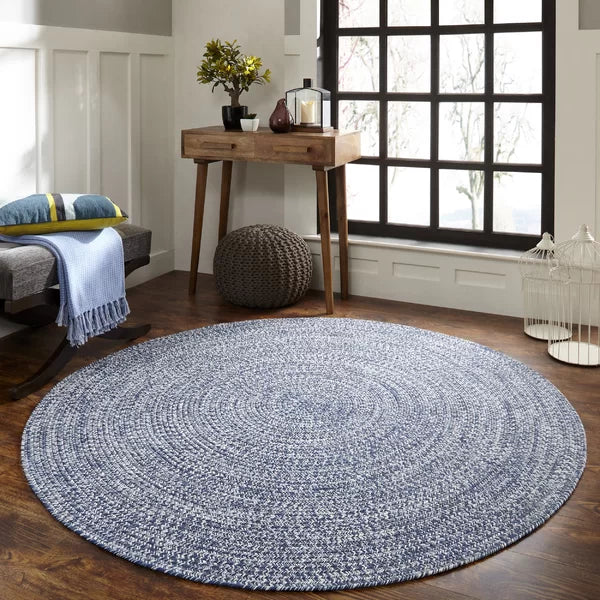 Ulmer Area Rug in Denim Blue 4' round