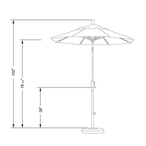 6 ft. Bronze Aluminum Pole Market Aluminum Ribs Push Tilt Crank Lift Patio Umbrella in Pacific Blue Sunbrella, #6317