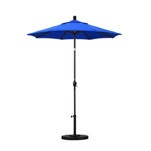 Load image into Gallery viewer, 6 ft. Bronze Aluminum Pole Market Aluminum Ribs Push Tilt Crank Lift Patio Umbrella in Pacific Blue Sunbrella, #6317
