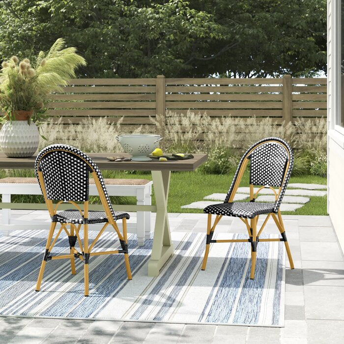 Black Underhill Wicker/Rattan Patio Dining Side Chair (Set of 2)