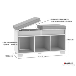 Upholstered Flip Top Cubby Storage Bench, Color: Espresso, #6249