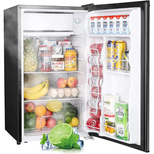 Upstreman Mini Fridge with Freezer - Black