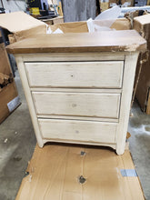 Load image into Gallery viewer, Ayden 30&#39;&#39; Tall 3 Drawer Nightstand in Antique White/Chestnut

