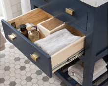 Load image into Gallery viewer, Viola Monarch Blue 24" Single Bowl Ceramic Top MDF Vanity with U-Shape Drawer 2375CDR
