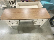 Load image into Gallery viewer, Farmhouse Reimagined Antique White And Chestnut Vanity Desk
