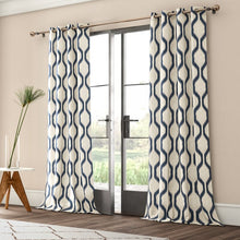 Load image into Gallery viewer, Valdovinos Geometric Room Darkening Grommet Single Curtain Panel (Set of 2) 3128AH/GL

