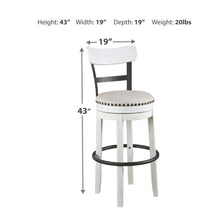 Load image into Gallery viewer, Valebeck White Bar-Height Swivel Bar Stool
