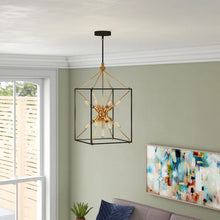 Load image into Gallery viewer, Valentino Modern Rustic 9-Light Rectangular Chandelier
