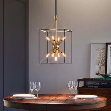 Load image into Gallery viewer, Valentino Modern Rustic 9-Light Rectangular Chandelier
