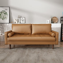 Load image into Gallery viewer, Valerian 73&quot; Wide Faux Leather Square Arm Sofa 1199CDR
