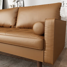 Load image into Gallery viewer, Valerian 73&quot; Wide Faux Leather Square Arm Sofa 1199CDR
