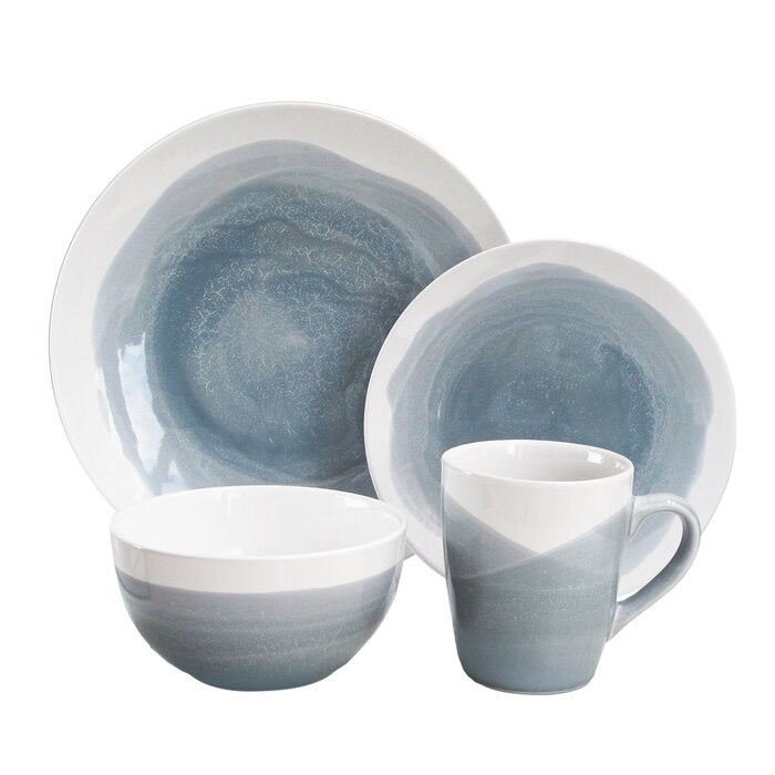 Valia 16 Piece Full Set Blue, Service for 4 #806HW