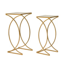 Load image into Gallery viewer, Van Reipen 27.5&#39;&#39; Tall Glass Sled Nesting Tables, (Set of 2)
