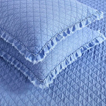 Load image into Gallery viewer, Queen Quilt + 2 Standard Shams Cobalt Blue Vanburen Microfiber Reversible Quilt Set
