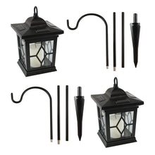 Load image into Gallery viewer, Vanessa Solar Lantern and Shepherd&#39;s Hook 2 Piece Garden Stake Set 3175AH
