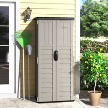 Load image into Gallery viewer, Vanilla Resin Outdoor 3 ft. W x 2 ft. D Plastic Vertical Tool Shed MRM186
