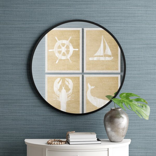 24'' x 24'' Black Hub Modern and Contemporary Bathroom / Vanity Mirror 3287RR