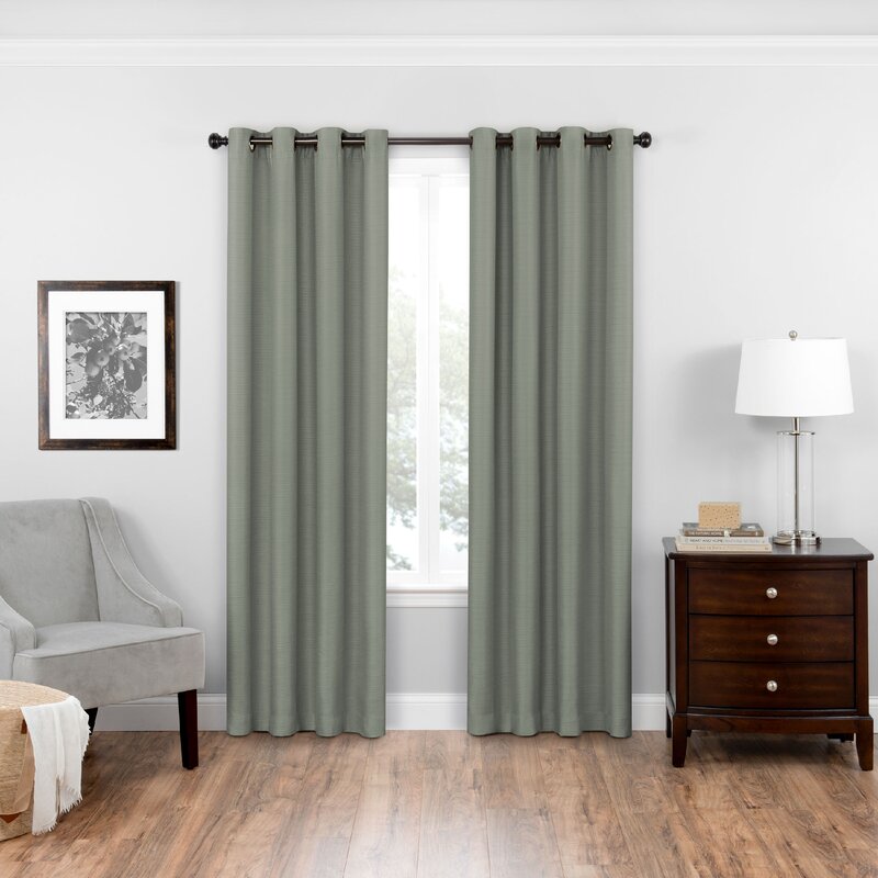 Vaughn Solid Room Darkening Grommet Single Curtain Panel Set of 4 - GL373