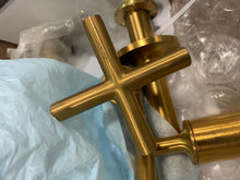Load image into Gallery viewer, Purist™Wall-mount bathroom  sink faucet trim with 9&quot;, 90-degree angle spout and cross handles, requires valve 6422RR
